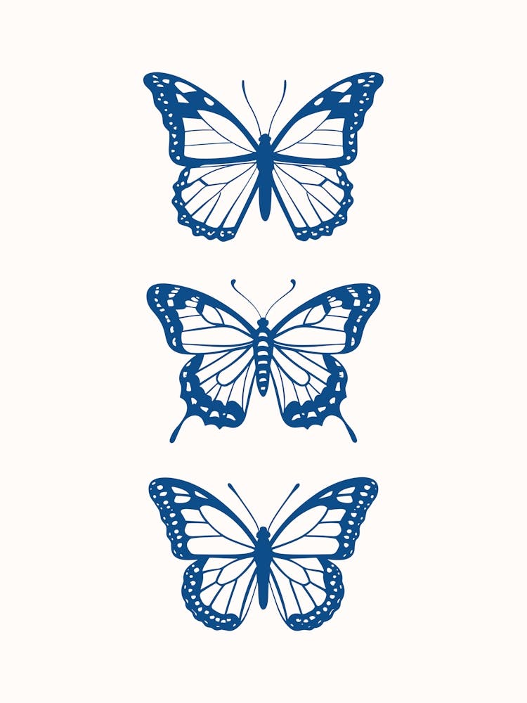 Butterflies Blue Poster