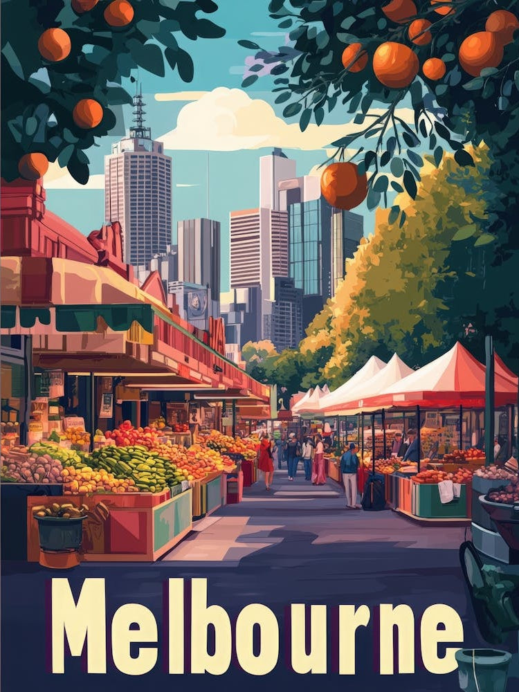 Aihrgdesign A 1970s Inspired Travel Poster For Melbourne