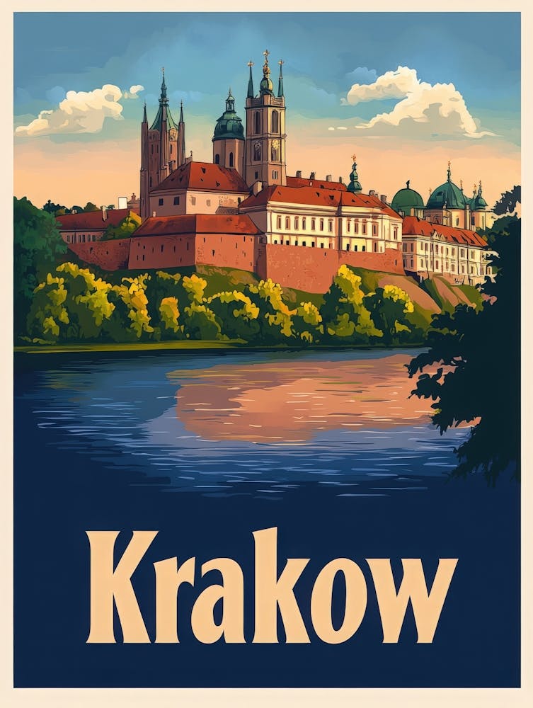 Aihrgdesign A Vintage Travel Poster Of Krakow 2
