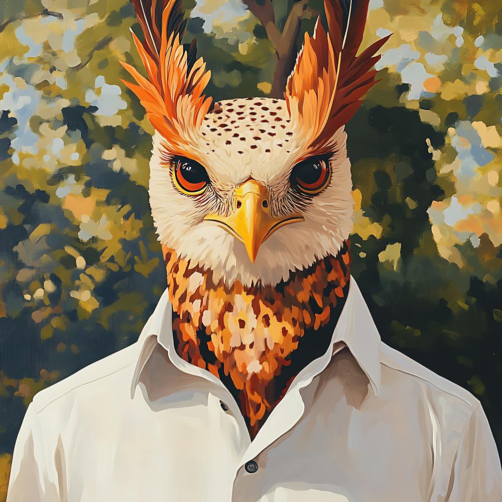Mythical Bird Human Portrait Background 9