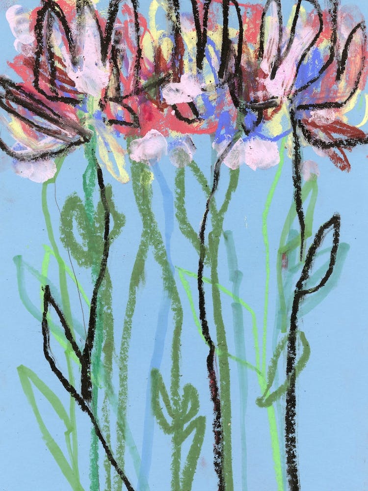 Abstract Blue Flowers