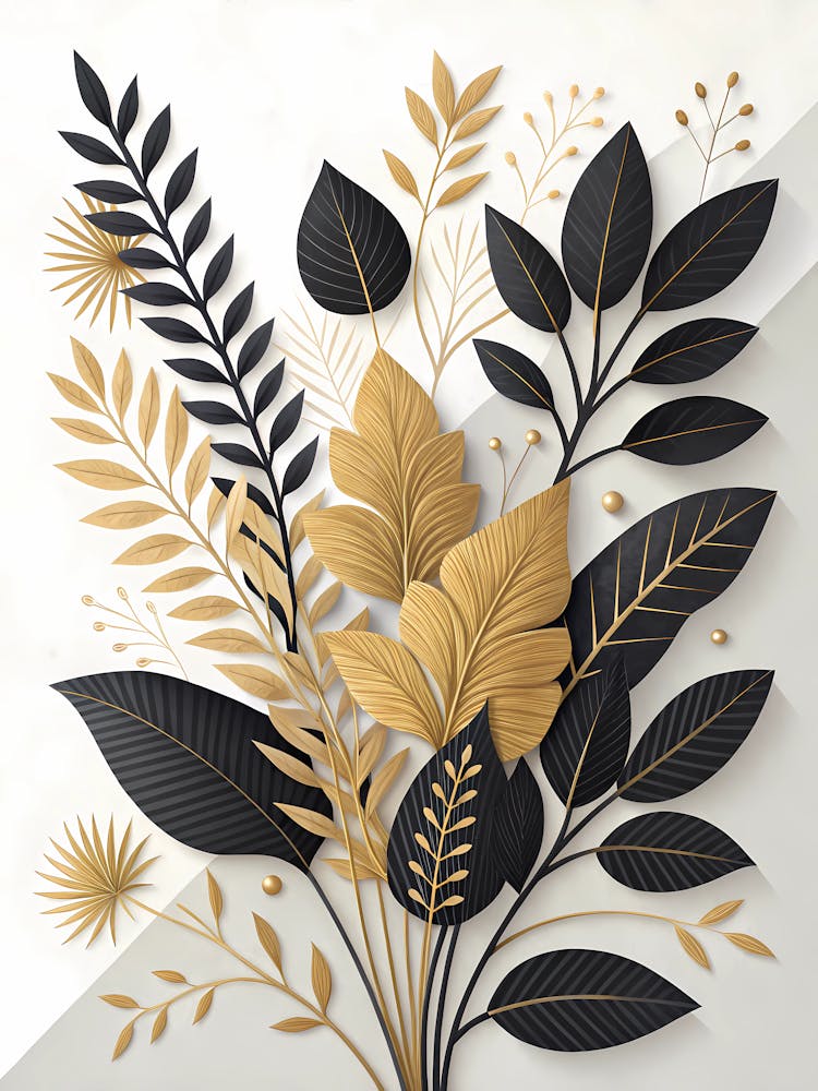 Black And Gold Leaves