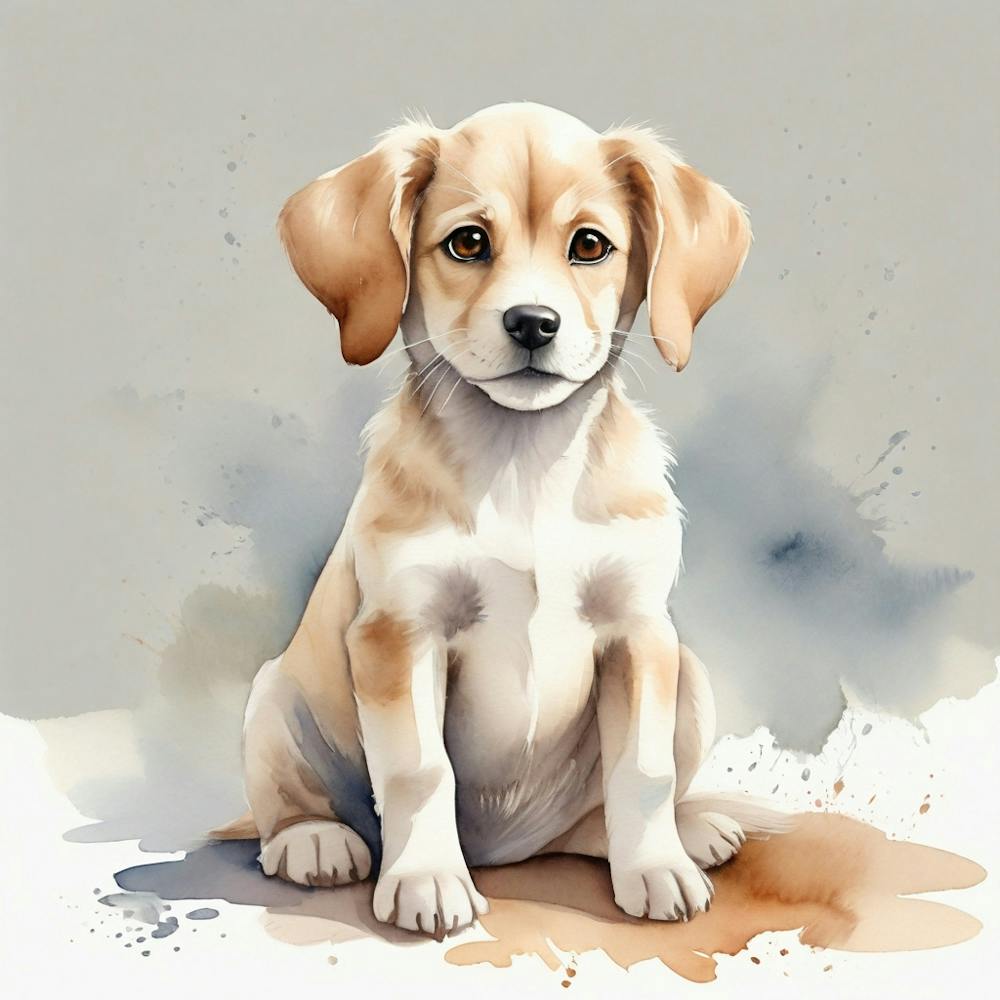 Puppy Watercolor Painting 1