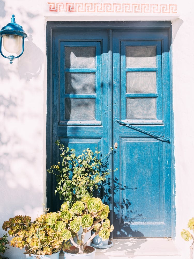 Blue Greek Door
