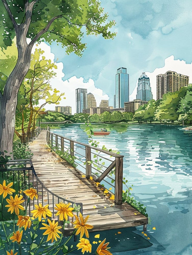 Storybook Illustration Lady Bird Lake And The Board 2