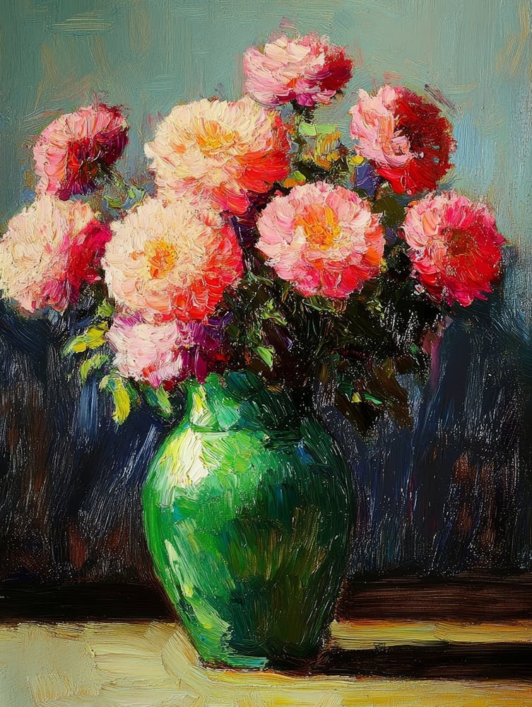 Oil Painting A Bouquet Of Flowers