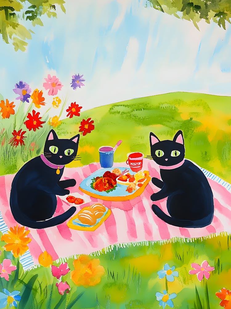Picknick mit Katzen