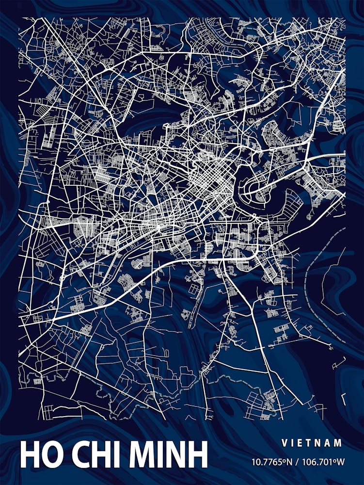 Ho Chi Minh Crocus Marble Map