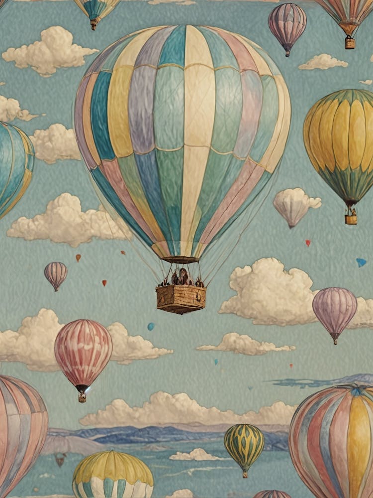 Pastel Hot Air Balloons