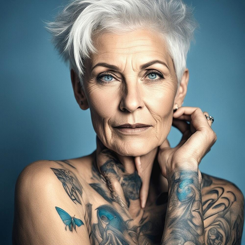 Old Woman With Tattoos