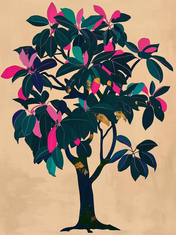 Banyan Tree Colourful Illustration 4