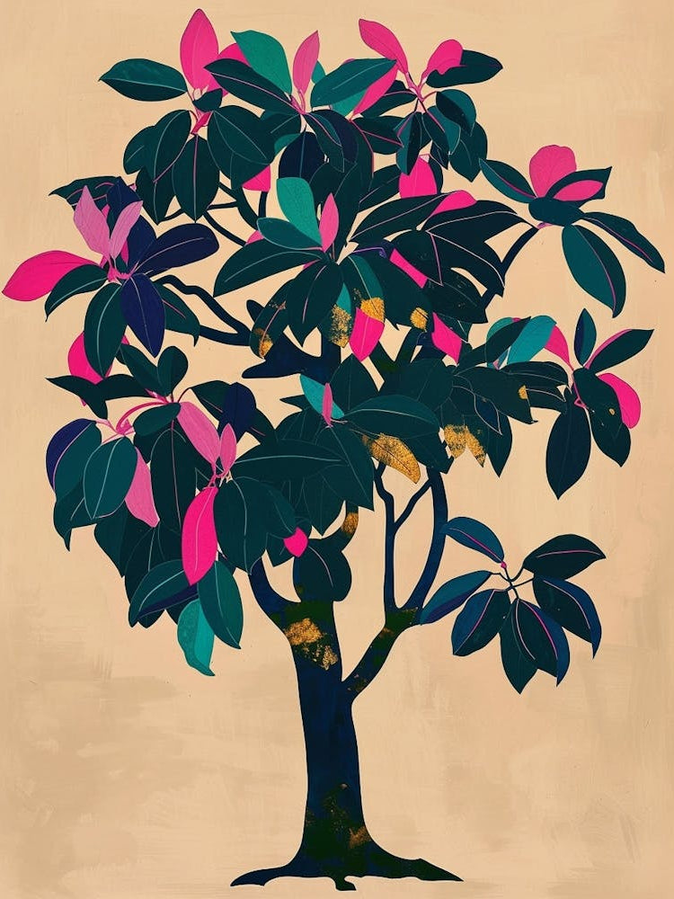 Banyan Tree Colourful Illustration 4