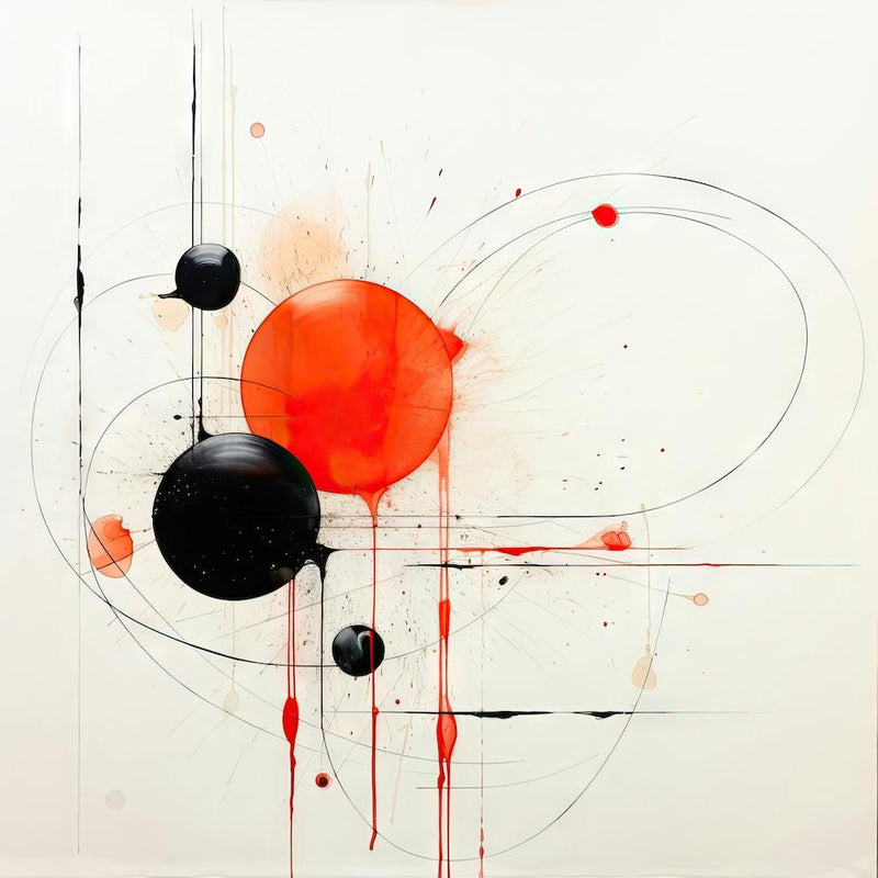 Abstract Painting Red and Black
