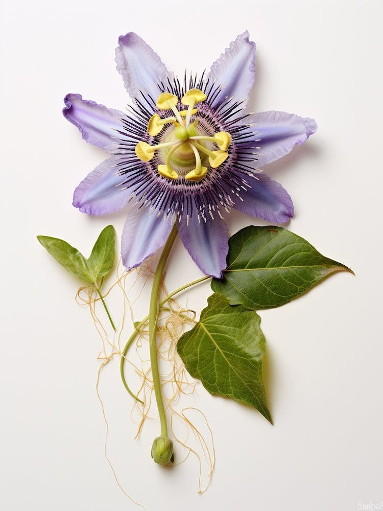 Pressed Flower Botanical Art Passionflower