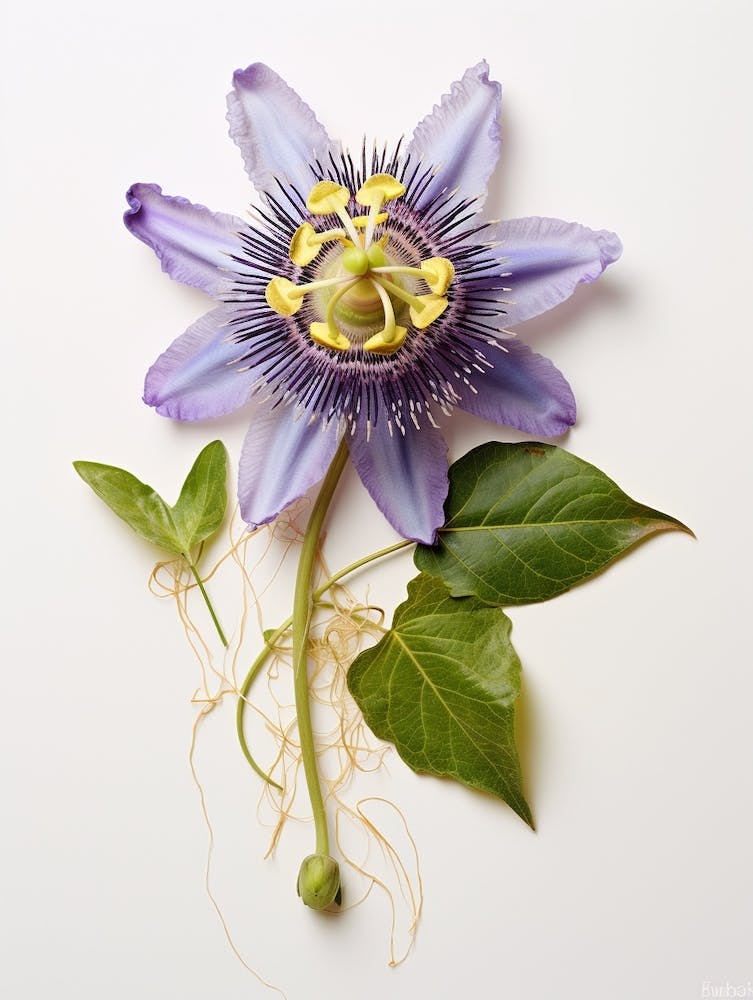 Pressed Flower Botanical Art Passionflower