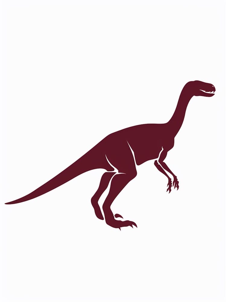 Maroon Dinosaur Silhouette 2