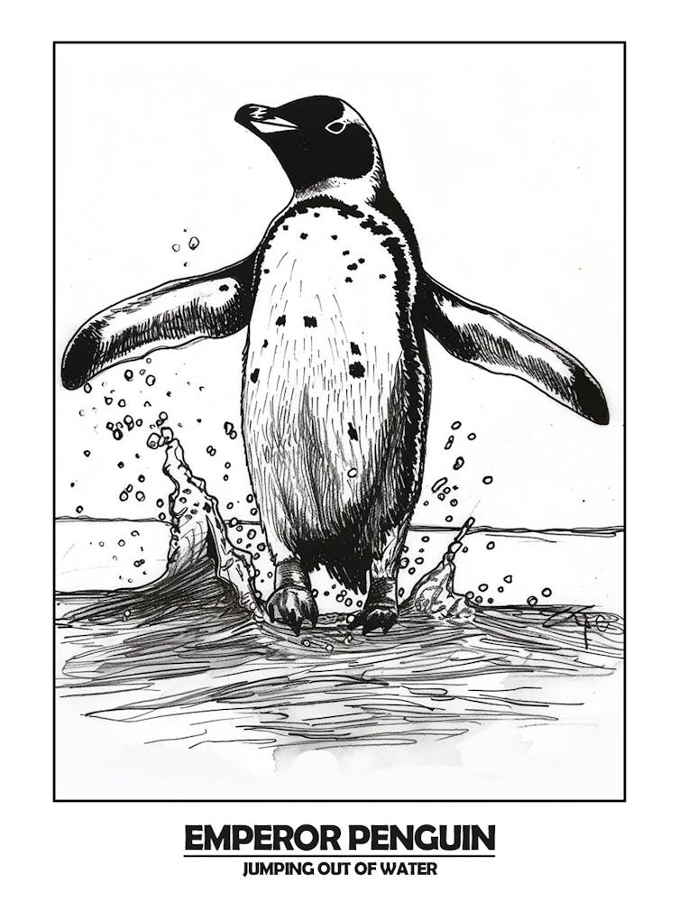 Penguin Jumping Out Of Water Poster 3