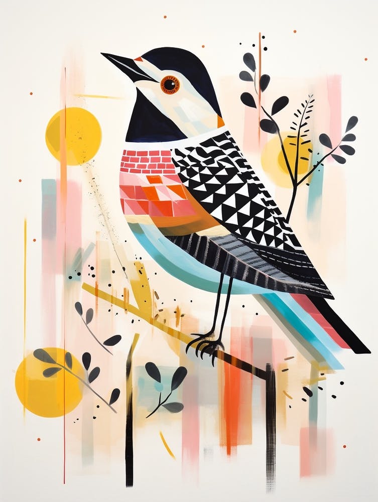 Bird Painting Collage Cuckoo 3