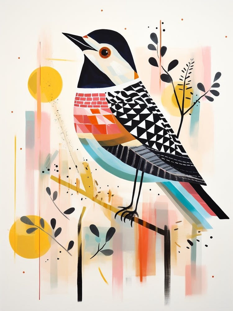 Bird Painting Collage Cuckoo 3