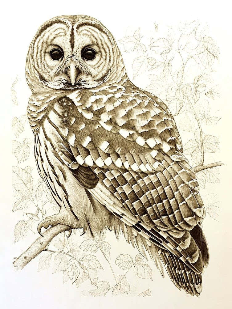Barred Owl Marker Drawing 2