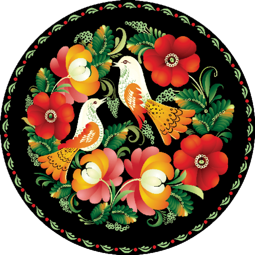 Folk Art Bird Floral Flora Flower
