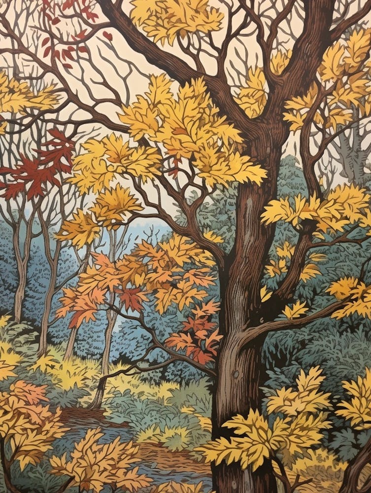 Alder 1 Vintage Autumn Tree Print 