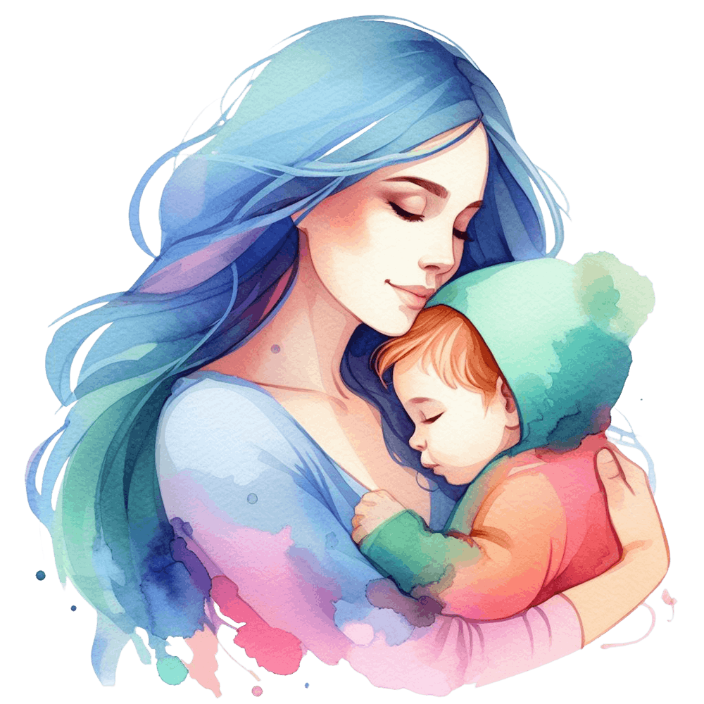 Mother And Child Watercolor Mothers Day 4