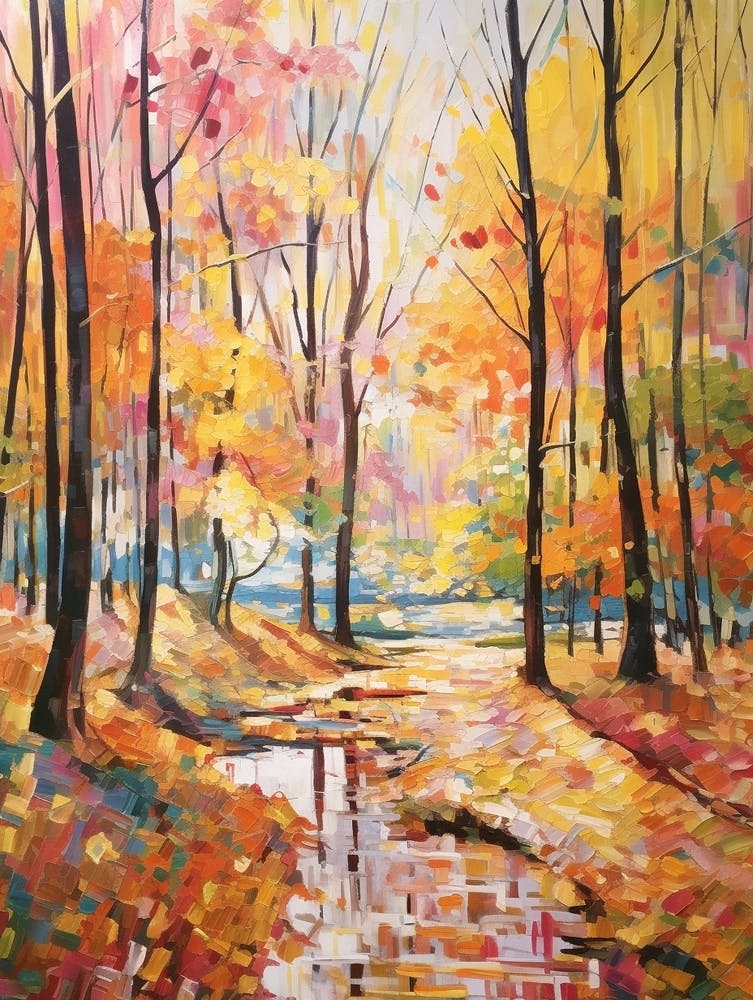 Autumn Gardens Painting Bois Des Moutiers France