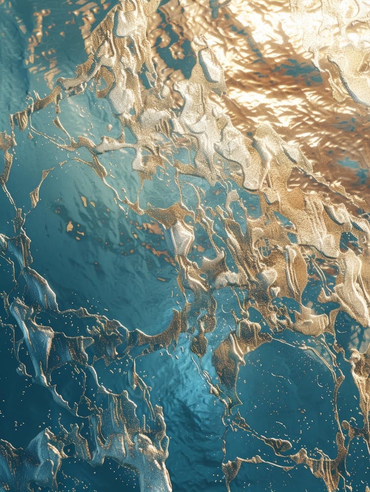 Gold And Blue Water