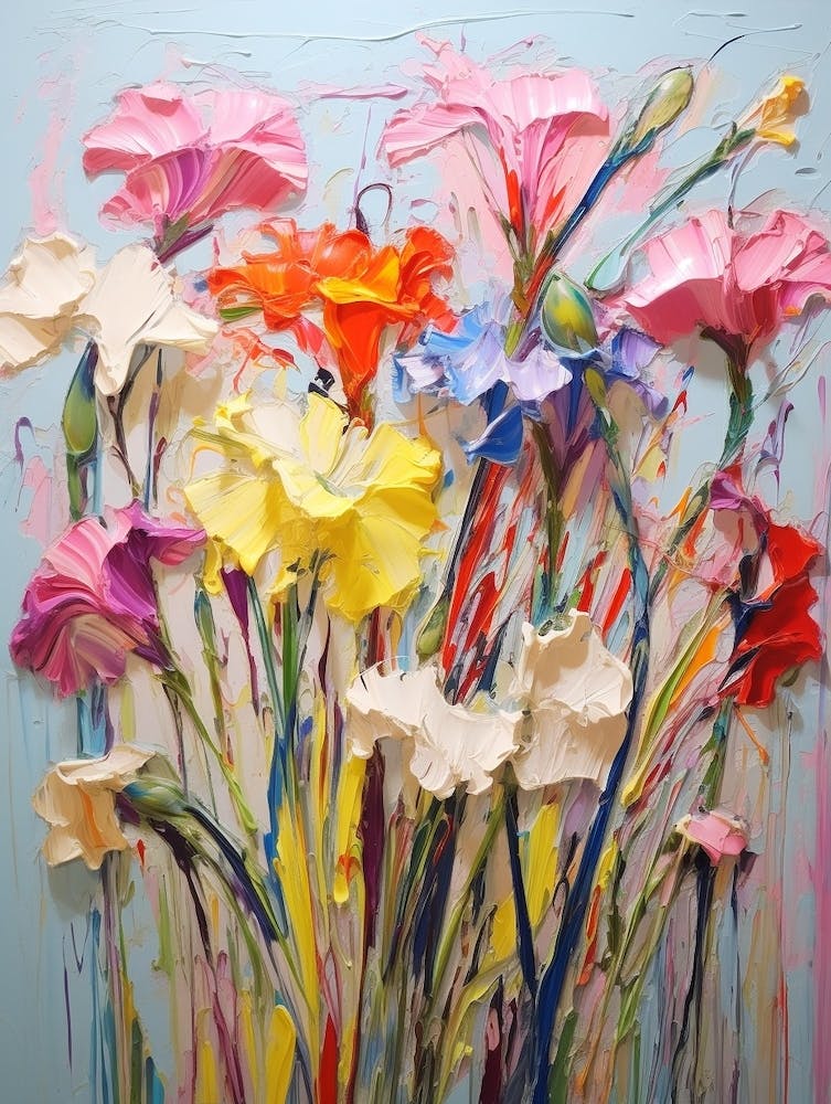 Abstract Flower Painting Carnation 6