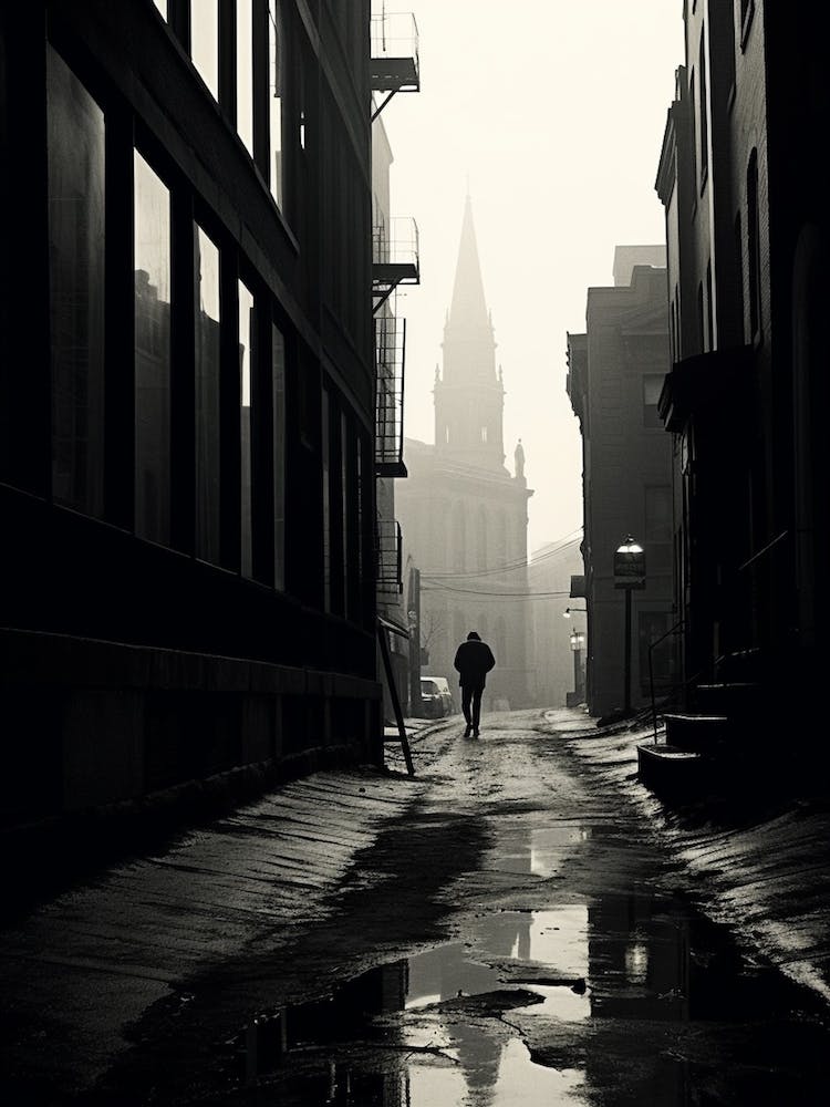 Boston, Black And White Analogue Photograph 3