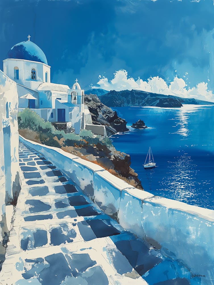 Santorini Greece Blue and white