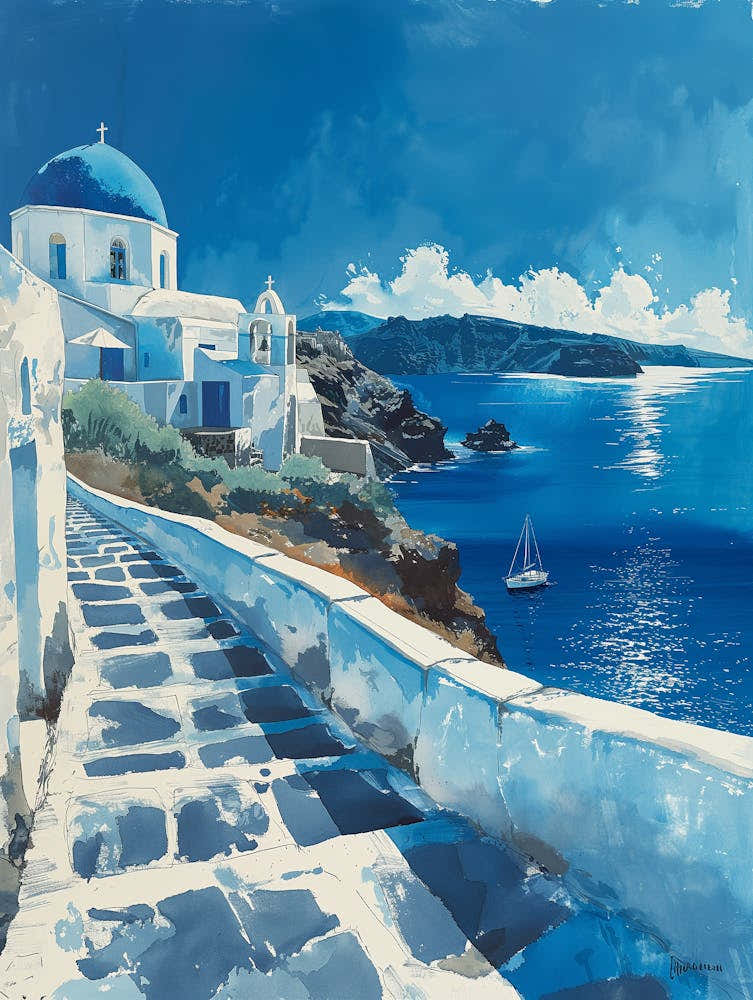 Santorini Greece Blue and white