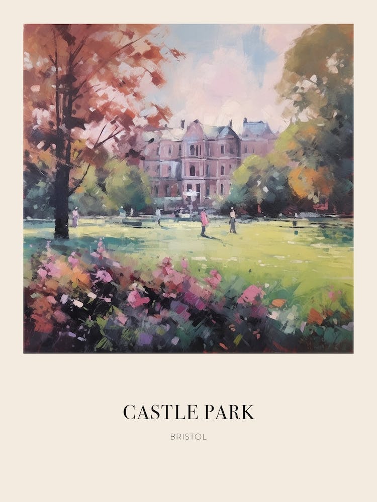 Castle Park Bristol 2 Vintage Cezanne Inspired Poster