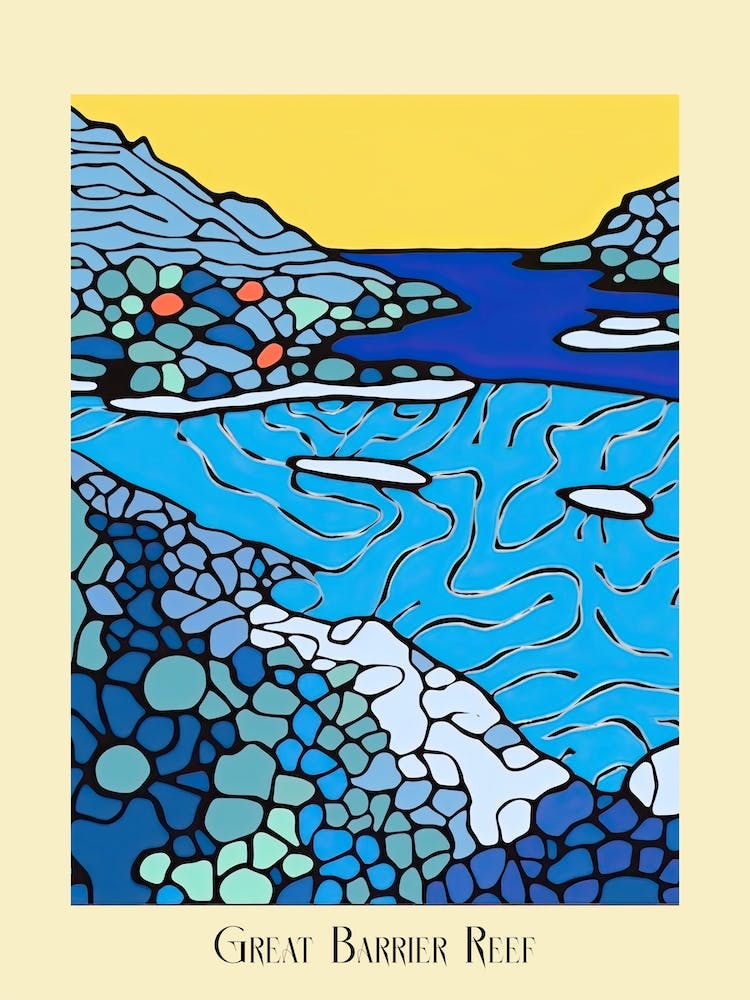Poster Of Minimal Design Style Of Great Barrier Reef, Australia 1
