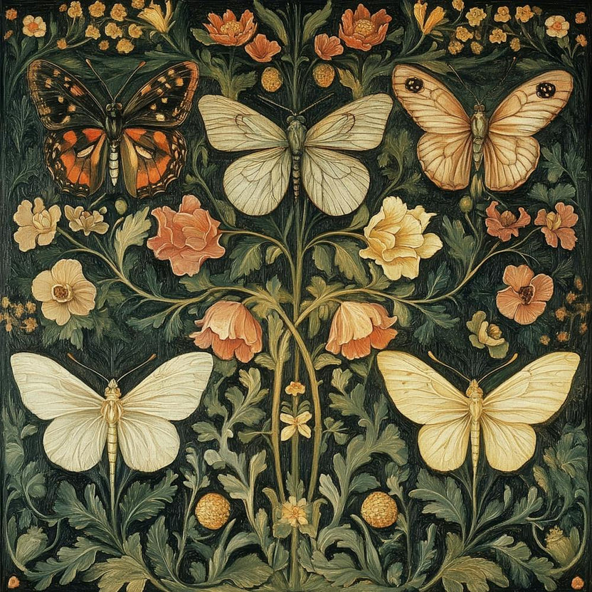 Butterflies And Flowers Art