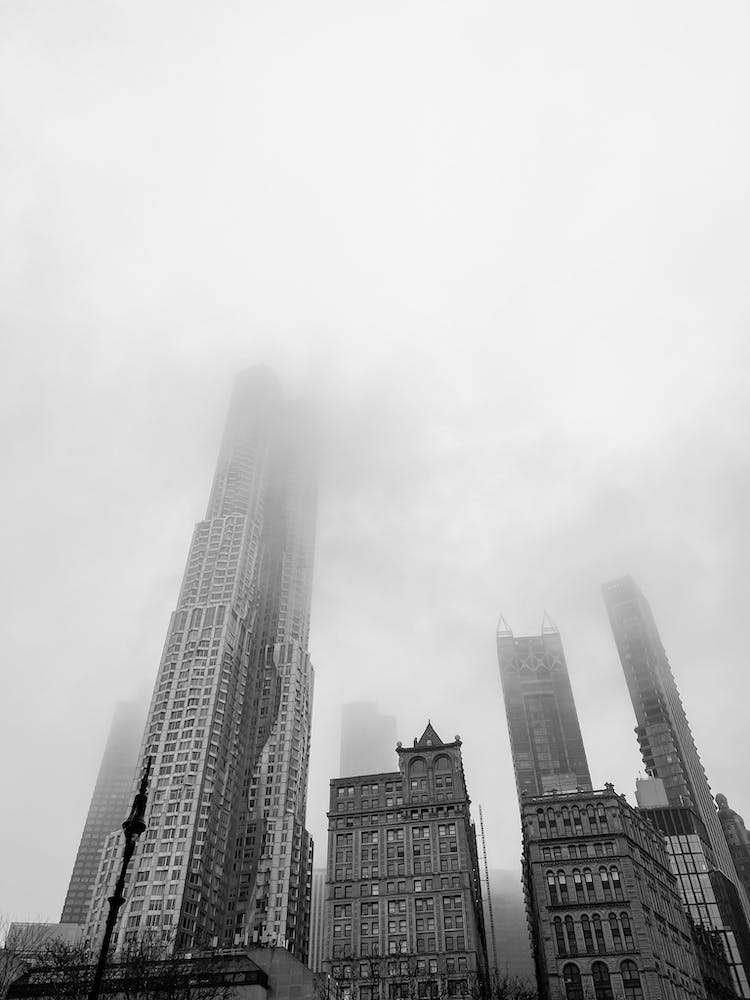 Black And White Image Of New York Skyline