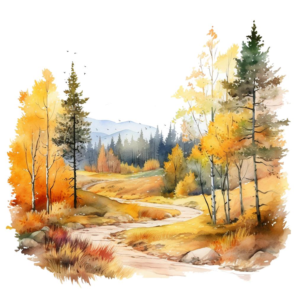 Watercolor Autumn Landscape 23