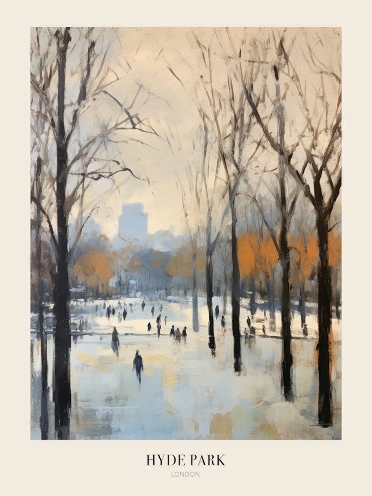 Winter City Park Poster Hyde Park London 6