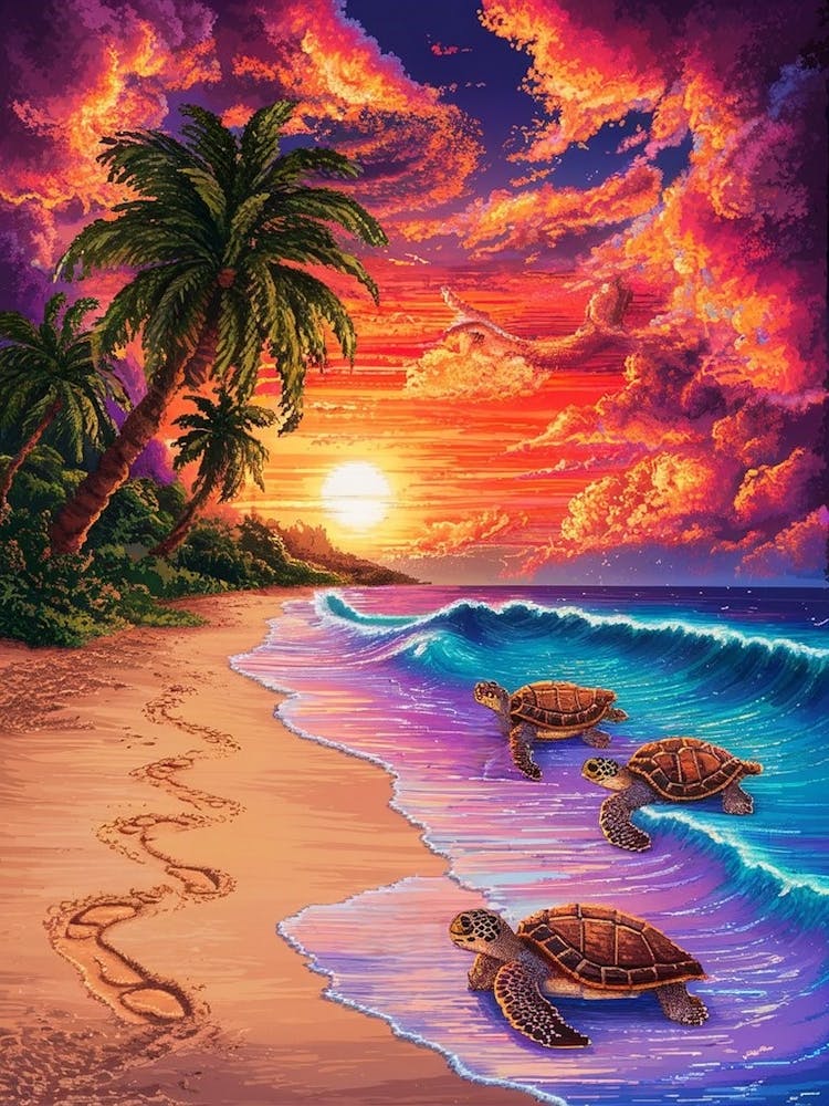 Turtles On The Beach