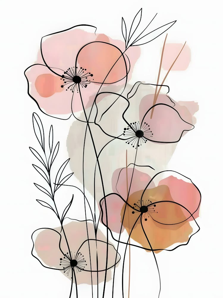 Minimalist Flower Line Art 5