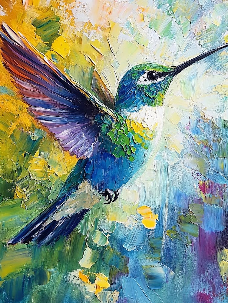 Pasty Texture strokes Hummingbird