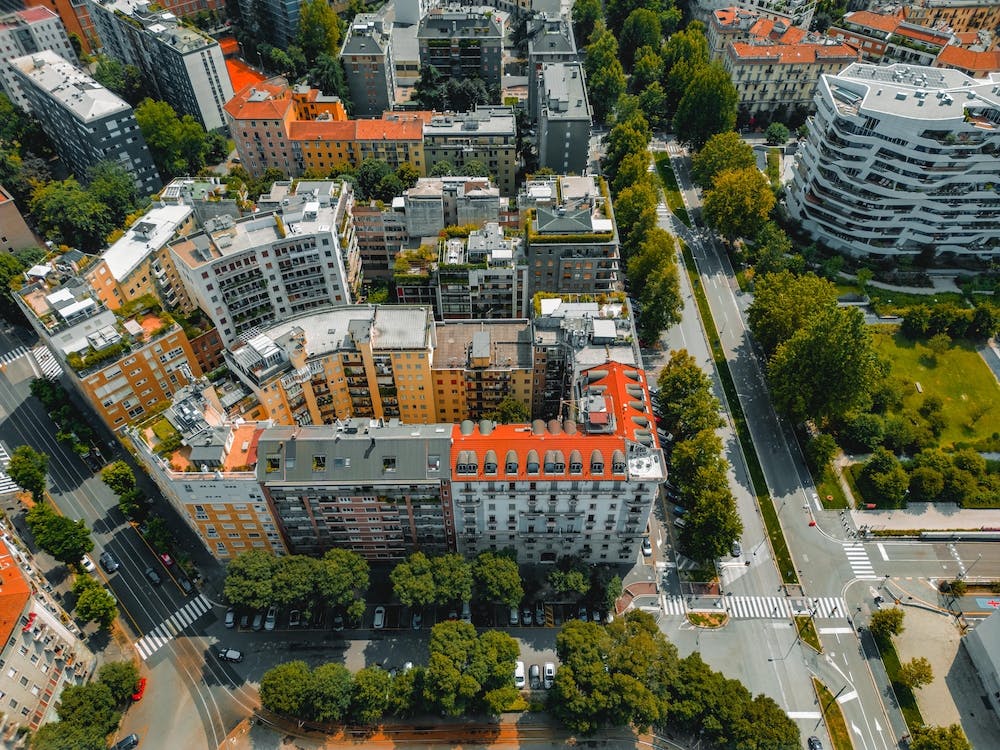 Top view city