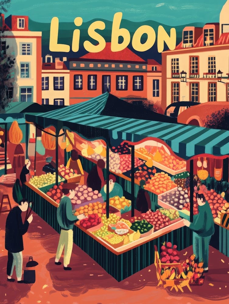 Aihrgdesign A 1970s Inspired Travel Poster For Lisbon 1