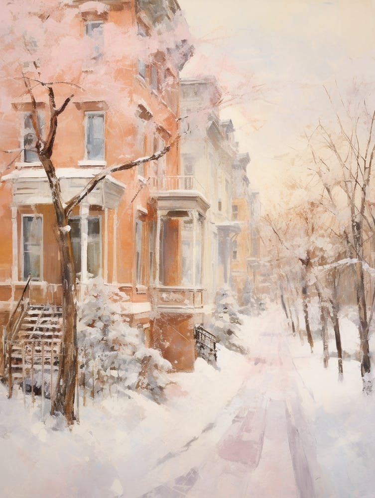 Dreamy Winter Painting Boston Usa 1