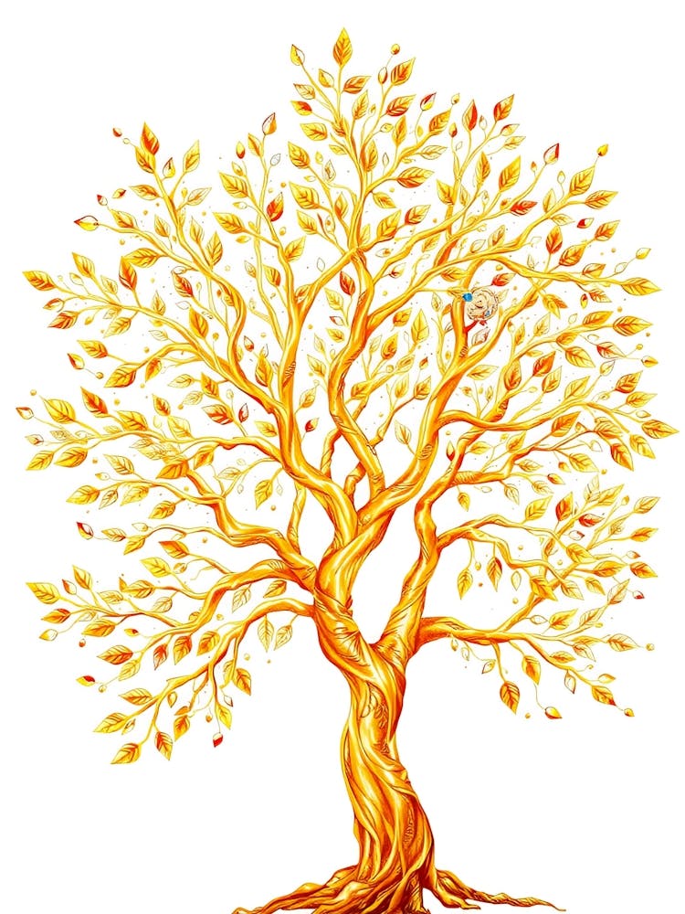 Autumn Tree Isolated On White