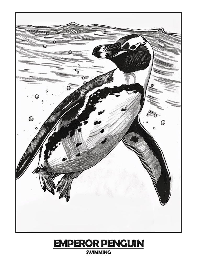 Penguin Swimming Poster 2