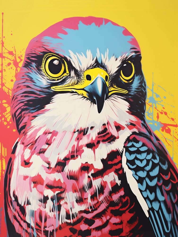 Andy Warhol Style Bird Eurasian Sparrowhawk 1