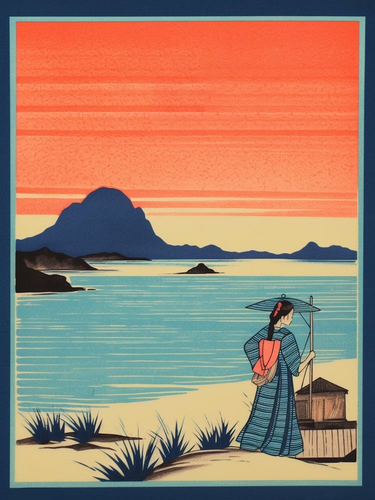 Inland Sea, Japan Vintage Travel Art 4