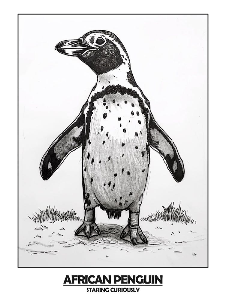 Penguin Staring Curiously Poster 2